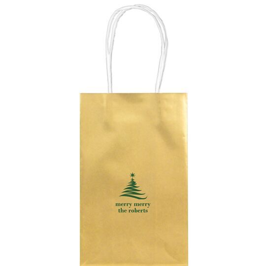 Artistic Christmas Tree Medium Twisted Handled Bags